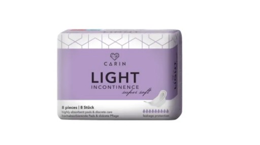 Carin Light Incontinence Super Soft inkontinenčné vložky 8 ks