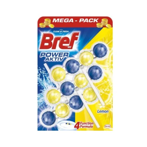 Bref Power Aktiv - Set, 3 WC bloky - Citrón