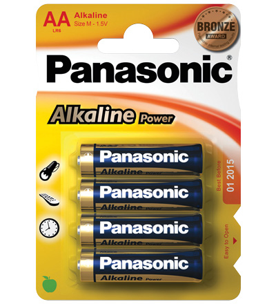 Alkalická batéria AA R6 Panasonic, sada. 4 ks alkalické
