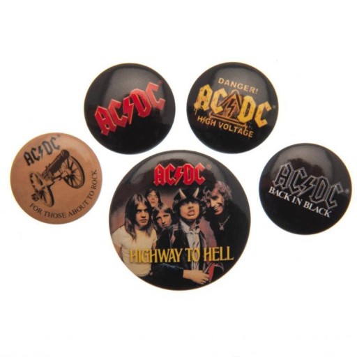 Ihlice na oblečenie s logom AC/DC na batoh, 5 kusov