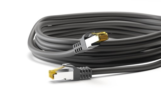 S/FTP sieťový kábel CAT 6A s CAT 7 čierny 1,5m