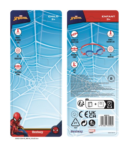 DETSKÉ PLAVECKÉ OKULIARE SPIDER-MAN BESTWAY 98019