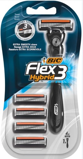 BIC Flex 3 Hybridný holiaci strojček + 4 kazety