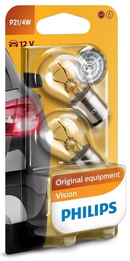 Philips Žiarovka 12V P21/4W 21/4W Vision +30% svetlo - SADA 4 KS.