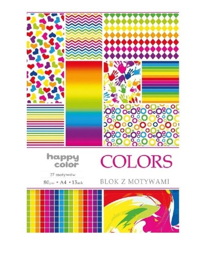 HAPPY COLOR Blok s motívmi Colors A4, 15 listov.