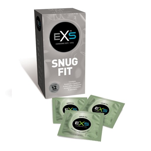 Kondómy EXS SNUG FIT, tesne priliehajúce, užší priemer, 12 ks.