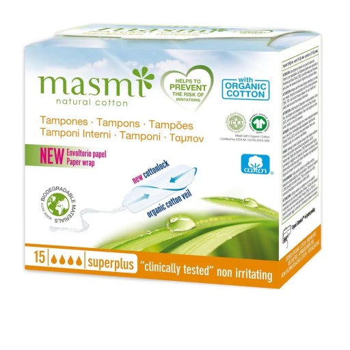 Masmi BIO Super PLUS tampóny bez aplikátora 100% EKO natural 15 ks