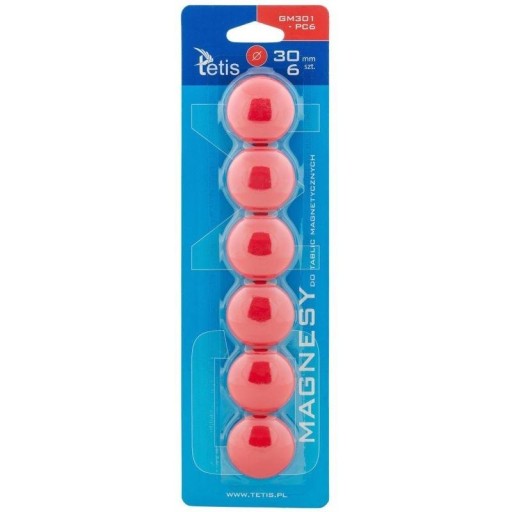 TETIS MAGNETY NA CHLADNIČKU 6 ks 30 mm červené