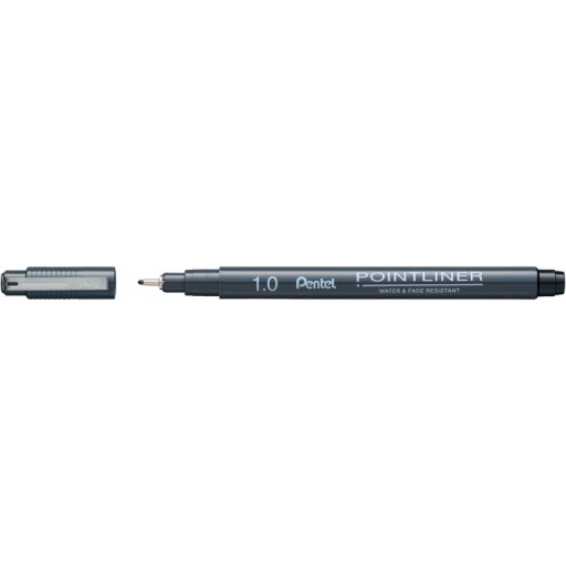 Pointliner - Pentel - čierny, 1 mm