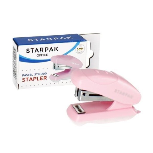 Mini zošívačka 20k 24/6 26/6 pastelovo ružová STARPAK