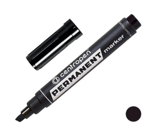 CENTROPEN 8576 čierny permanentný popisovač, rez