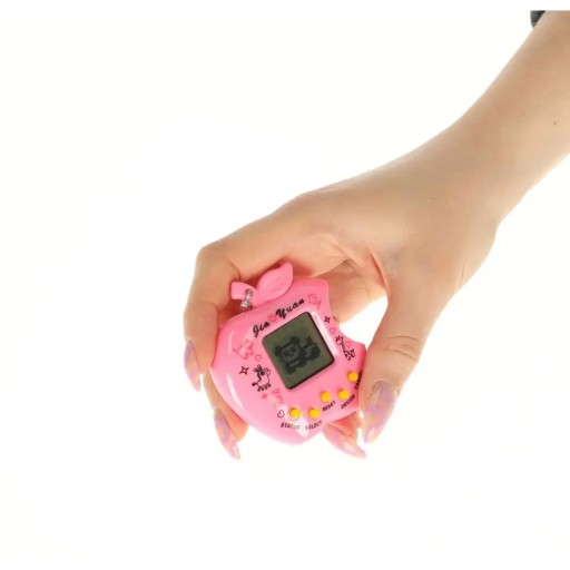 Hračka Tamagotchi, elektronická hra s ružovým jablkom