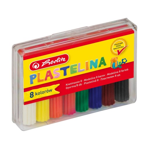 Školská plastelína 8 farieb x 6,5 cm, kazeta 65 g HERLITZ