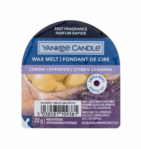 Vosk s vôňou Yankee Candle Lemon Lavender