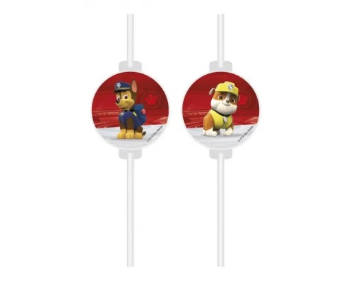 Trubičky, papierové slamky, Paw Patrol 4 ks.