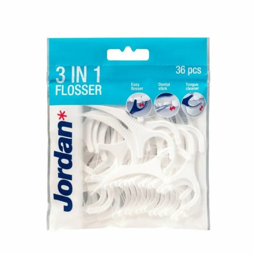Jordan Zubná niť Flosser 3v1 1 bal-36 ks