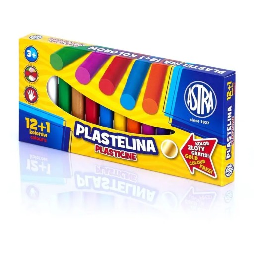 Plastelína Astra, 12 farieb + 1 voľná farba, 303