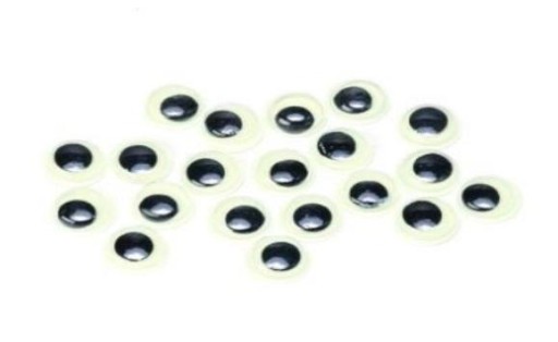 Pohyblivé oči svietiace v tme 12mm 20ks