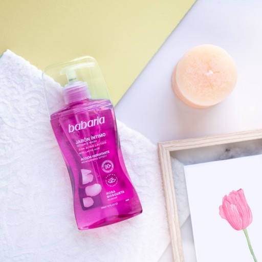 BABARIA TEKUTÉ MYDLO PRE INtímnu HYGIENU divoká ruža kyselina mliečna 300 ml