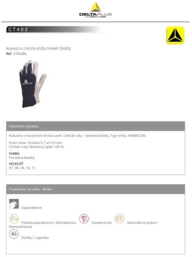 Pracovné rukavice z kozej kože vystužené CT402 Comfort+Protection 9