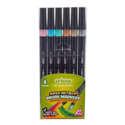 Cricco 6x kovové obojstranné perá so štetcom