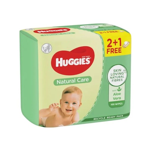 HUGGIES NAT CARE 2+1 VLHČENÁ ŠATKA 3X56KS