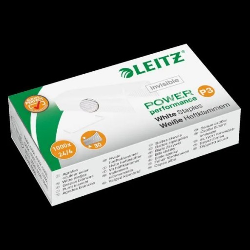Leitz biele sponky, neviditeľné na papieri 24/6,