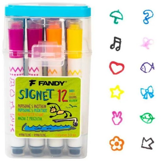 Pečiatka s pečiatkou, 12 farieb