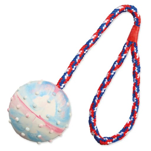 TRIXIE loptička z prírodnej gumy na šnúrke, priem 6 cm
