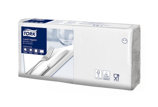 Tork 477149 - Obedové obrúsky, biele, 2w - 1/4