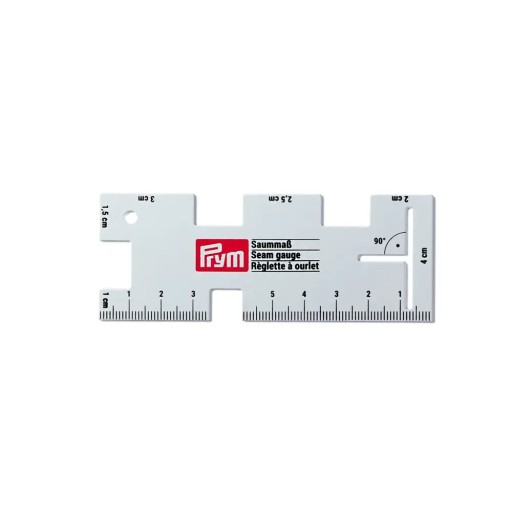 Pravítko na švy Prym 610-736 odtiene sivej a striebornej 10 cm hliník