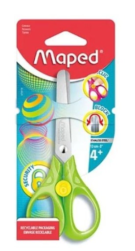MAPOVANÉ BEZPEČNOSTNÉ NOŽNICE 13CM ZELENÉ