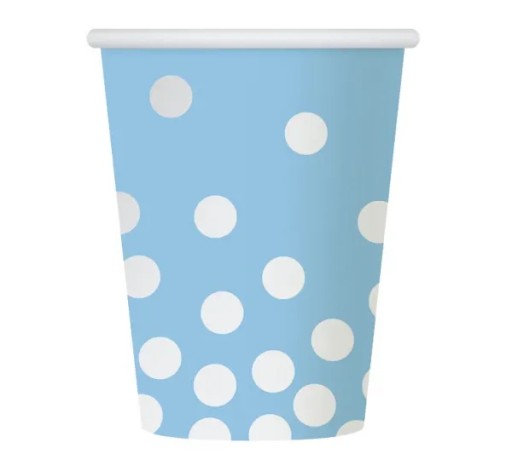 Poháre Papierové poháre Strieborné bodky teplé a studené nápoje 270 ml 6 ks