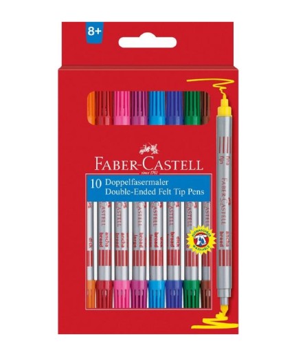OBOJSTRANNÉ ZNAČOVAČE, 10 KS, FABER CASTELL