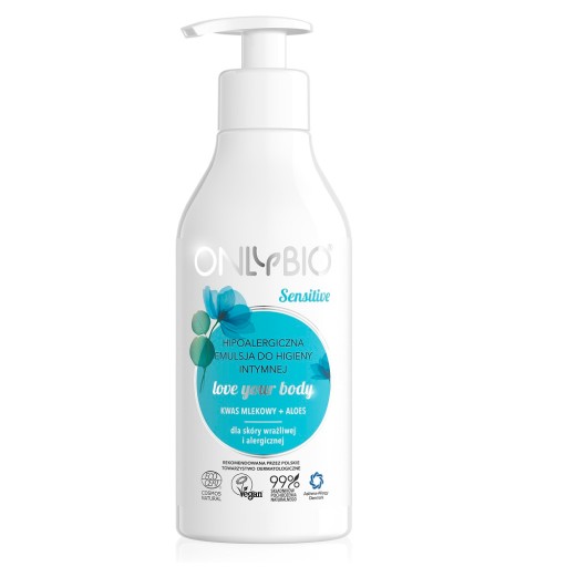 OnlyBio Sensitive hypoalergénna emulzia pre intímnu hygienu 250ml