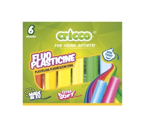 Cricco fluorescenčná plastelína, 6 farieb