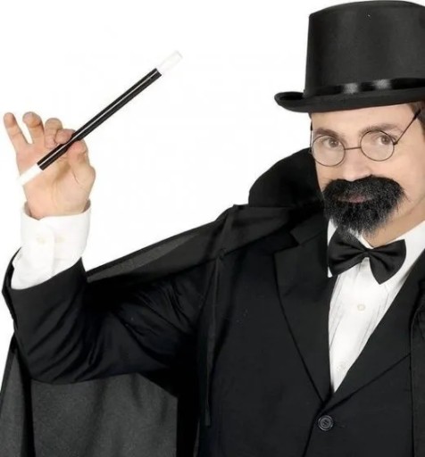 Kúzelnícky čiernobiely krátky čarodejnícky prútik