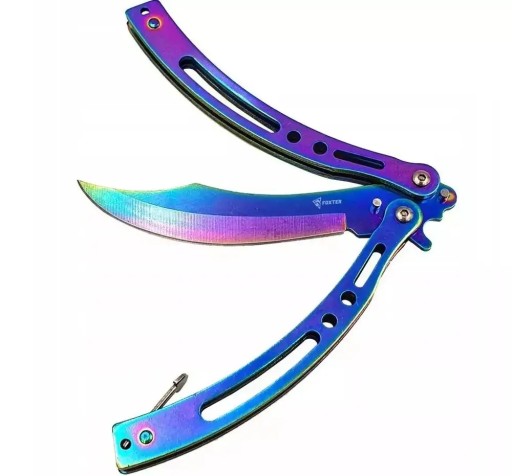 Tréningový nôž MOTÝĽ DÚHOVÝ FADE 23CM