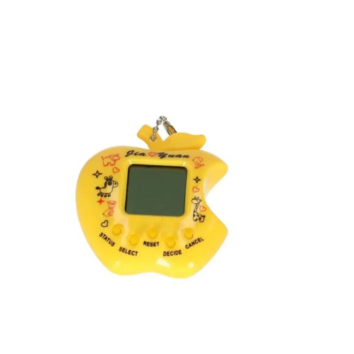 Hračka Tamagotchi, elektronická hra so žltým jablkom
