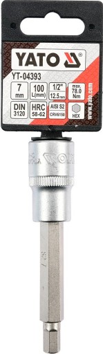 L-kľúč 1/2''HEX imbusový kľúč 7 mm L100 mm 04393