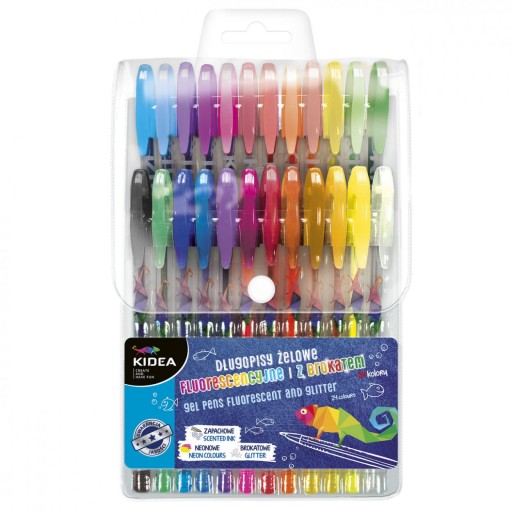 KIEDA GUĽOVKOVÉ PERÁ SCHOOL trblietavé fluo 24 FARIEB sada