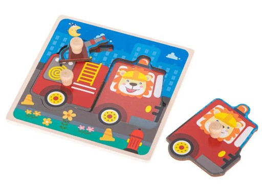 Drevená triedička puzzle hasičský zbor