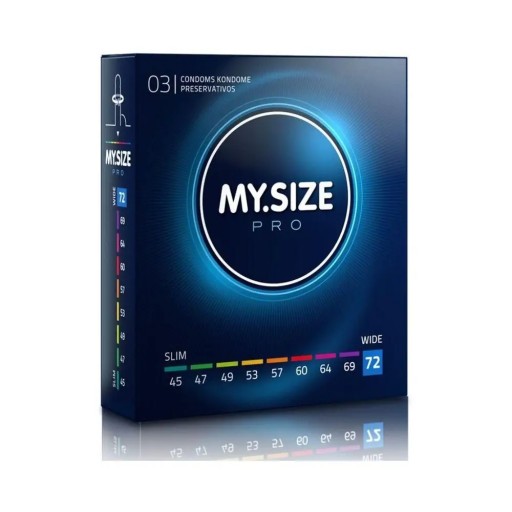 MY.SIZE Pro 72 mm tenké kondómy, veľkosť XXL, 3 ks