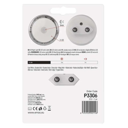 LED nočné svietidlo do zásuvky 230V so súmrakovým senzorom EMOS Lighting P330