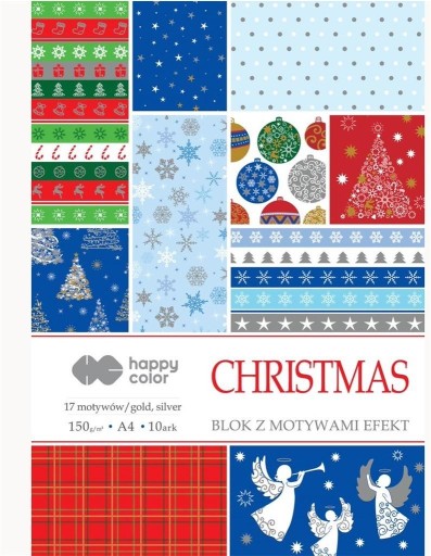 Blok A4/10 s vianočnými motívmi 2 150g HAPPY COLOR