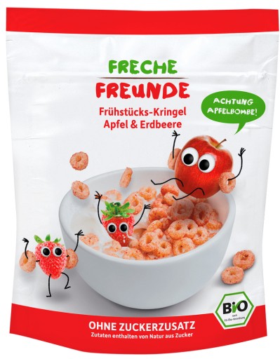 JABLKO - JAHODOVÉ CEREÁLNE KOLIESKY OD 1 ROKA BIO 125 g - FRECHE FREUNDE
