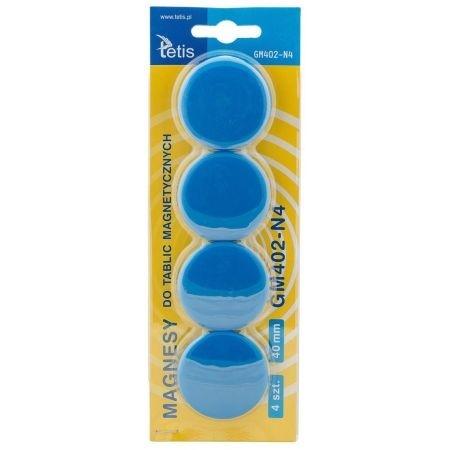 Modré tabuľové magnety 40mm (4 ks) GM402-N4