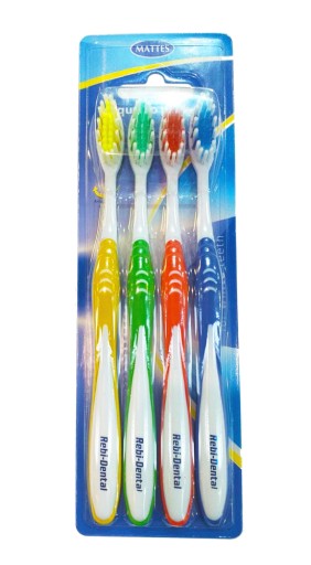 Matná zubná kefka M458 QUATROPACK MEDIUM MEDIUM RebiDental
