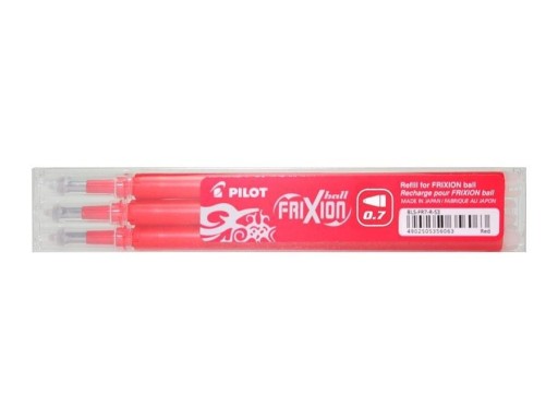 PILOT FRIXION Vymazateľná vložka 0,7 mm 3 kusy ČERVENÁ