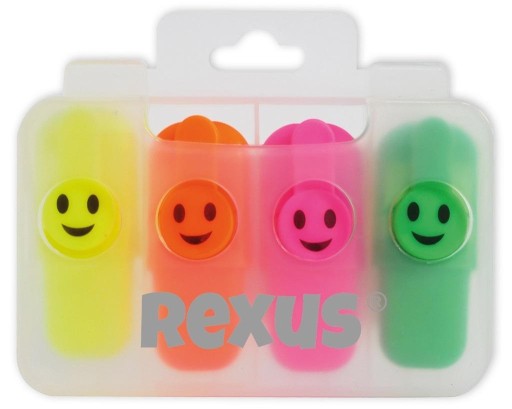 MINI ZVÝRAZŇOVAČE 4 kusy FLUO FUNNY SMILES